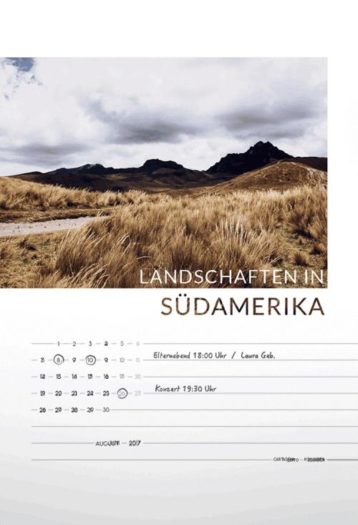 Kalender Südamerika Landschaften 2017
