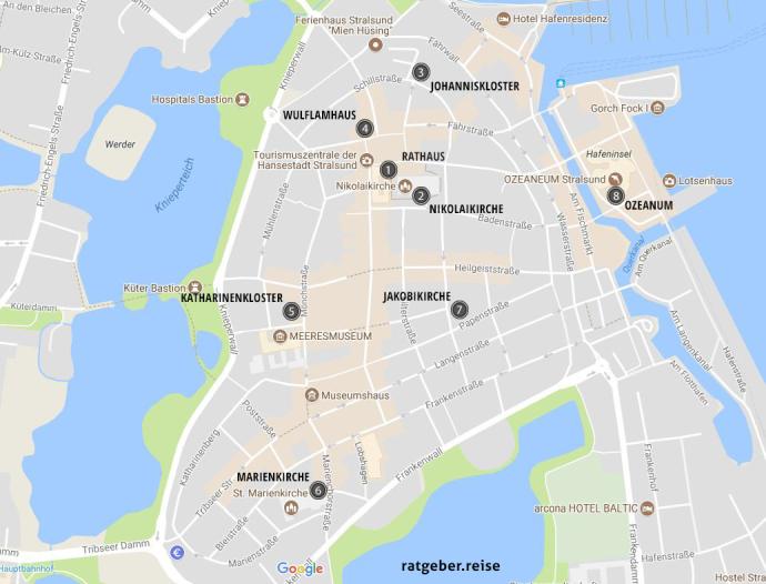 Stralsund Karte für Touristen
